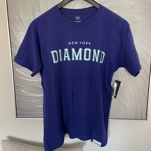 Diamond SUPPLY NEW YORK graphic Tee Shirt Medium Blue Purple NEW NWT Mens